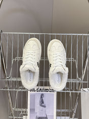 DIOR 25S DIOR STAR SNEAKERS 40 MM IN WHITE LAMBSKIN AND WOOL STYLE 1