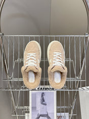 DIOR 25S DIOR STAR SNEAKERS 40 MM IN NUDE PINK SUEDE AND WOOL