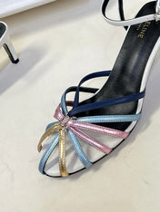 CELINE 26S HIGH-HEEL SANDALS 60 MM IN MULTICOLOR CALFSKIN