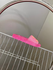 CHANEL 26S SLIDES IN DARK PINK PVC