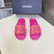 CHANEL 26S SLIDES IN DARK PINK PVC