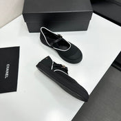 CHANEL 26S MARY JANE SNEAKERS IN BLACK FABRIC