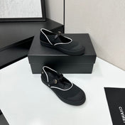 CHANEL 26S MARY JANE SNEAKERS IN BLACK FABRIC