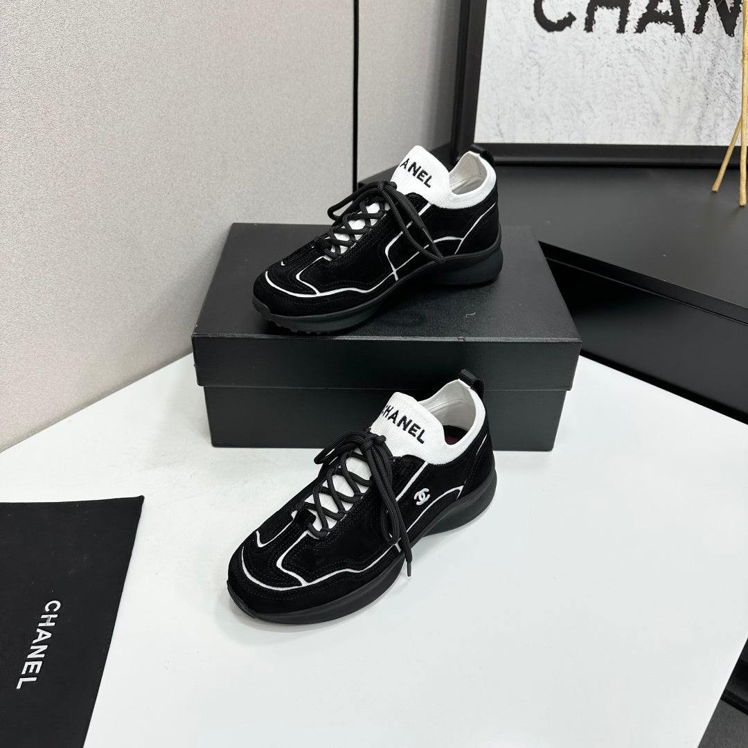 CHANEL 26S SNEAKERS IN BLACK CALFSKIN