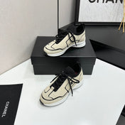 CHANEL 26S SNEAKERS IN BEIGE AND BLACK CALFSKIN