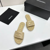 CHANEL 26S SANDALS IN BEIGE QUILTED LEATHER