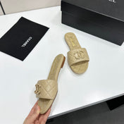 CHANEL 26S SANDALS IN BEIGE QUILTED LEATHER