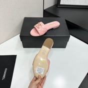 CHANEL 26S SLIDE SANDALS IN PINK QUILTED LEATHER