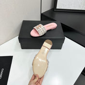 CHANEL 26S SANDALS IN PINK LAMBSKIN AND WHITE TWEED