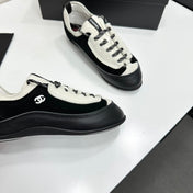 CHANEL SNEAKERS METIERS D-ART 26S IN  BLACK AND WHITE CALFSKIN MIXED FIBERS