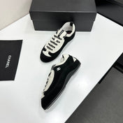 CHANEL SNEAKERS METIERS D-ART 26S IN  BLACK AND WHITE SUEDE MIXED FIBERS