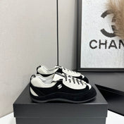 CHANEL SNEAKERS METIERS D-ART 26S IN  BLACK AND WHITE SUEDE MIXED FIBERS