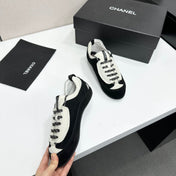 CHANEL SNEAKERS METIERS D-ART 26S IN  BLACK AND WHITE SUEDE MIXED FIBERS