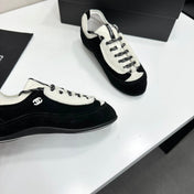 CHANEL SNEAKERS METIERS D-ART 26S IN  BLACK AND WHITE SUEDE MIXED FIBERS