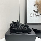 CHANEL 26S SNEAKERS IN BLACK SUEDE AND MESH