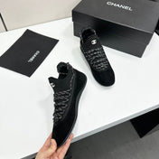 CHANEL 26S SNEAKERS IN BLACK SUEDE AND MESH