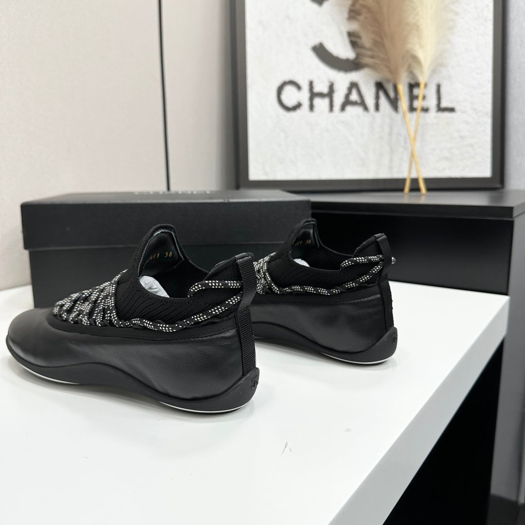 CHANEL 26S SNEAKERS IN BLACK CALFSKIN AND MESH