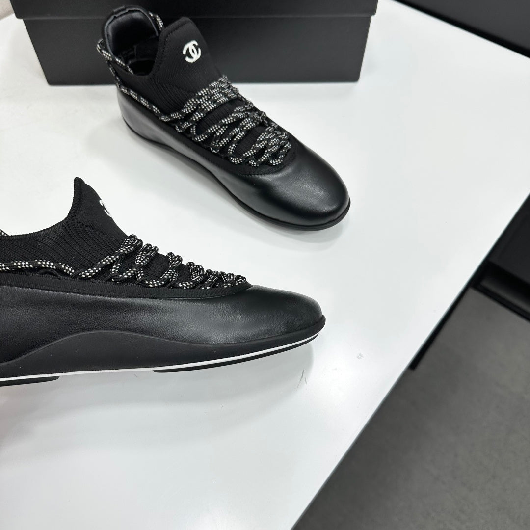 CHANEL 26S SNEAKERS IN BLACK CALFSKIN AND MESH