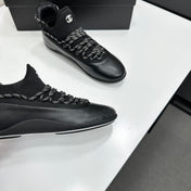 CHANEL 26S SNEAKERS IN BLACK CALFSKIN AND MESH