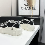 CHANEL 26S CHUNKY SNEAKERS IN BLACK AND WHITE CALFSKIN