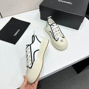 CHANEL 26S PLATFORM SNEAKERS IN WHITE CALFSKIN