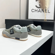 CHANEL 26S SNEAKERS IN GREY CALFSKIN AND MESH
