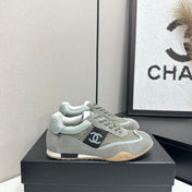 CHANEL 26S SNEAKERS IN GREY CALFSKIN AND MESH