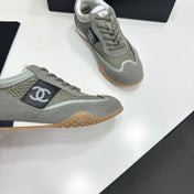 CHANEL 26S SNEAKERS IN GREY CALFSKIN AND MESH
