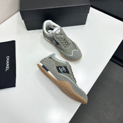 CHANEL 26S SNEAKERS IN GREY CALFSKIN AND MESH