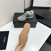 CHANEL 26S SNEAKERS IN GREY CALFSKIN AND MESH