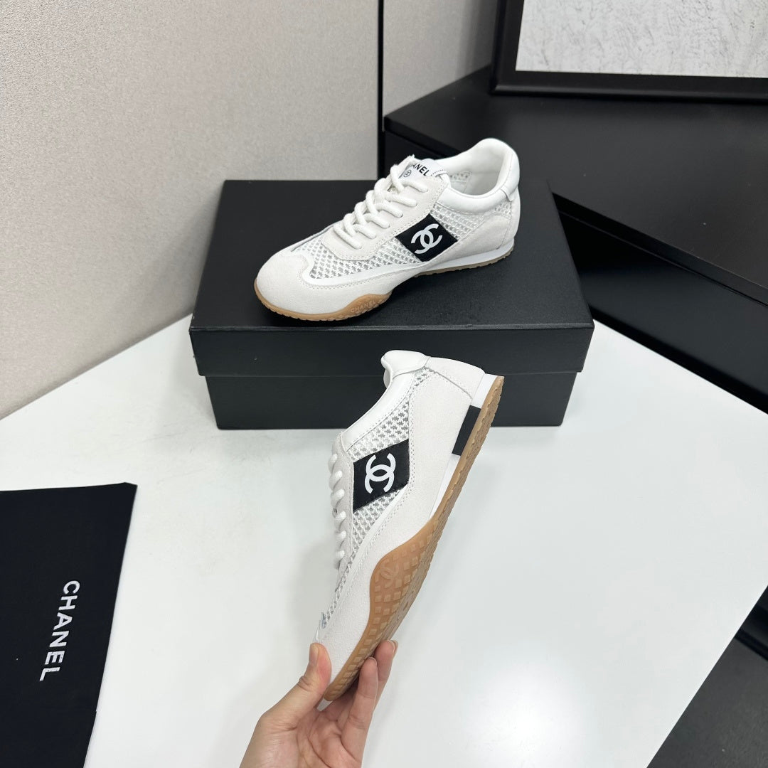 CHANEL 26S SNEAKERS IN WHITE CALFSKIN AND MESH