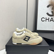 CHANEL 26S SNEAKERS IN BEIGE CALFSKIN AND MESH