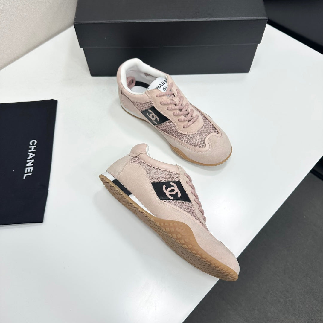 CHANEL 26S SNEAKERS IN LIGHT PINK CALFSKIN AND MESH