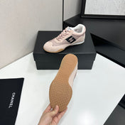 CHANEL 26S SNEAKERS IN LIGHT PINK CALFSKIN AND MESH