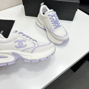 CHANEL 26S SNEAKERS IN WHITE AND LIGHT PURPLE CALFSKIN