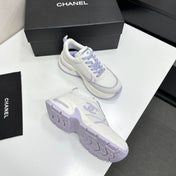 CHANEL 26S SNEAKERS IN WHITE AND LIGHT PURPLE CALFSKIN