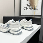 CHANEL 26S SNEAKERS IN WHITE AND GREY CALFSKIN