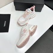 CHANEL 26S SNEAKERS IN WHITE AND PINK CALFSKIN