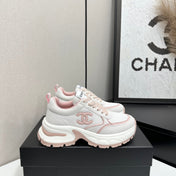 CHANEL 26S SNEAKERS IN WHITE AND PINK CALFSKIN