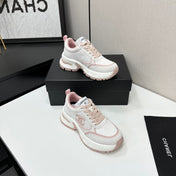 CHANEL 26S SNEAKERS IN WHITE AND PINK CALFSKIN