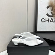 CHANEL 26S HIGH HEELS MULES 35 MM IN WHITE MESH