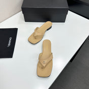 CHANEL 26S THONG SANDALS IN BEIGE LAMBSKIN