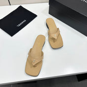 CHANEL 26S THONG SANDALS IN BEIGE LAMBSKIN