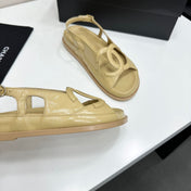 CHANEL 26S FLAT SANDALS IN BEIGE LAMBSKIN
