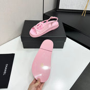 CHANEL 26S FLAT SANDALS IN LIGHT PINK LAMBSKIN