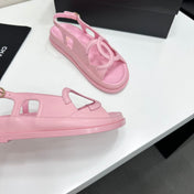 CHANEL 26S FLAT SANDALS IN LIGHT PINK LAMBSKIN