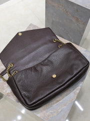YSL 25S CALYPSO GM 38 IN DARK CHOCOLATE CALFSKIN GOLD HARDWRE