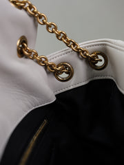 YSL 25S JAMIE 4.3 29 IN BLANC VINTAGE LAMBSKIN GOLD HARDWRE