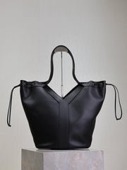 YSL 25S Y LARGE HOBO 50 IN BLACK CALFSKIN GOLD HARDWRE