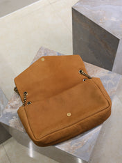 YSL 25S CALYPSO GM 38 IN BURNT ORANGE GRAINED CALFSKIN GOLD HARDWARE